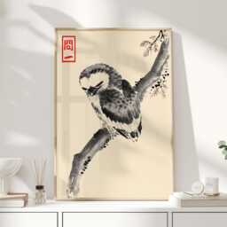 Matsumoto Hoji, Owl, Japanese Owl Print, Wall Art, Poster, Japandi, Art - thumbnail 1