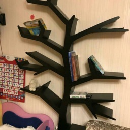 Tree Bookshelf Wooden Wall Shelf Kids Room Nursery Decor Handmade Wood Bookcase Forest Montessori - thumbnail 3