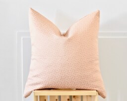 Rose Gold Pillow Cover Metallic Pink Basketweave Pattern Cushion