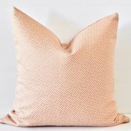 Rose Gold Pillow Cover Metallic Pink Basketweave Pattern Cushion - thumbnail 2
