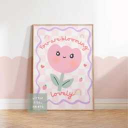 "Girls Floral Pink Tulip Print ""You Are Blooming Lovely" - thumbnail 2