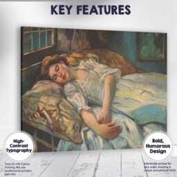 Classic Sleeping Woman Bedroom Portrait Traditional Oil Painting Canvas Wall Art Print Decor Picture Ready To Hang - thumbnail 1