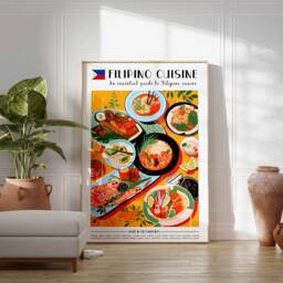 Food Print, Filipino Poster, Art, Kitchen Decor, Retro Wall Vintage Large Print - thumbnail 3