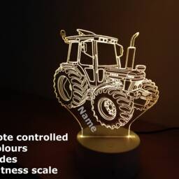Personalised Tractor Night Light - Children's Kids Bedroom Boys Room Led Birthday Gift Christmas - thumbnail 2
