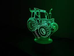 Personalised Tractor Night Light - Children's Kids Bedroom Boys Room Led Birthday Gift Christmas - thumbnail 1