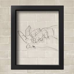 Transparent Mother & Child Hands Poster, Baby Shower Gift, New Family Wall Art, Decor, Young Gift - thumbnail 2