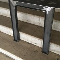 "28"" I Beam Metal Table Legs, Industrial Steel Base, Width 24"", Height 26"" - 30" - thumbnail 2