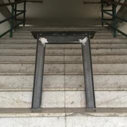 "28"" I Beam Metal Table Legs, Industrial Steel Base, Width 24"", Height 26"" - 30" - thumbnail 3