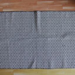 Handwoven Cotton Dhurrie Rug Zig Zag Geometric Pattern, Indian Handmade - thumbnail 3