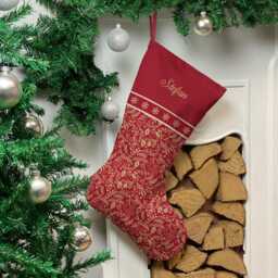 Personalised Christmas Stocking - Red Ornament Design - Large - thumbnail 2