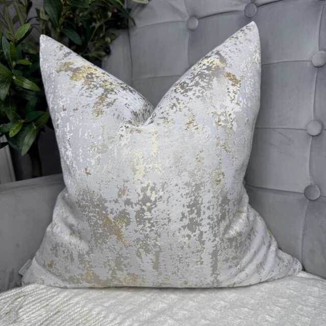Luxury Decorative Cushion Cover, Champagne Gold Throw Pillow Cover, Marble Design Cushion Designer Cover For Sofa Or Bed - image 1