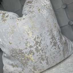 Luxury Decorative Cushion Cover, Champagne Gold Throw Pillow Cover, Marble Design Cushion Designer Cover For Sofa Or Bed - thumbnail 3
