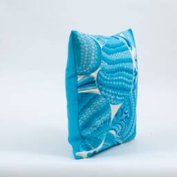 Schumacher Pisces Aqua Outdoor Pillow Cover, Tina Turk Design - thumbnail 2