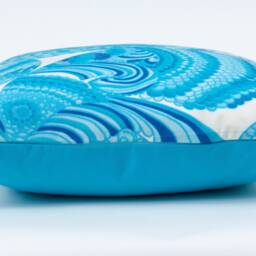 Schumacher Pisces Aqua Outdoor Pillow Cover, Tina Turk Design - thumbnail 3