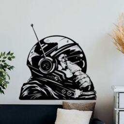Thinking Monkey Wall Decal Astronaut Thinker Art Chimpanzee Gift Vinyl Sticker Space Decor Nursery Poster Banksy Print S973 - thumbnail 1