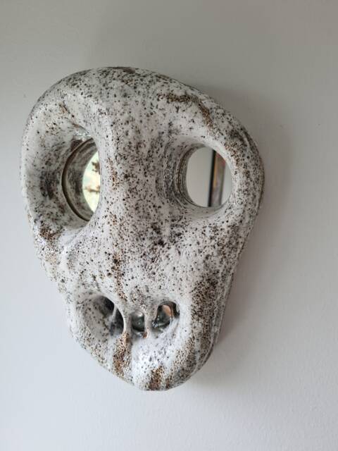 Handmade Ceramic Wall Mirror Sculpture Unique Art Decor - image 1