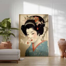 Japanese Geisha Wall Art, Oriental Decor, Female Print, Traditional Art Ukiyo-E, Asian Gift - thumbnail 3