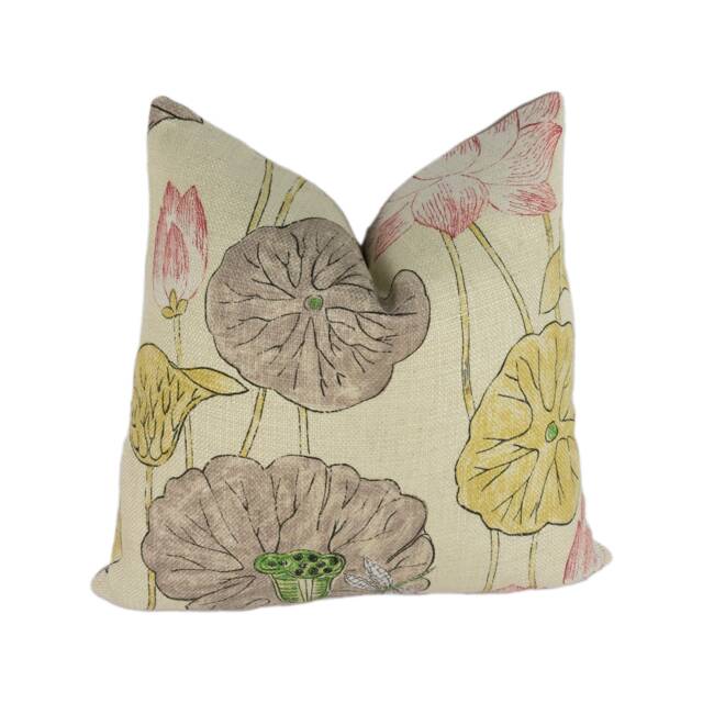 Zoffany - Lotus Flower Gold/Red Stunning Designer Cushion Cover Home Decor Throw Pillow - image 1