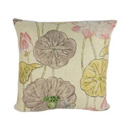Zoffany - Lotus Flower Gold/Red Stunning Designer Cushion Cover Home Decor Throw Pillow - thumbnail 2