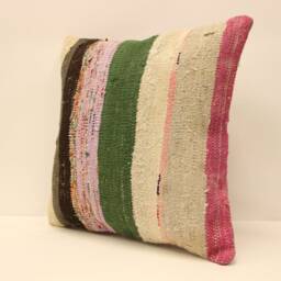 Kilim Pillow, Sofa Pillow Boho Pillow, Handwoven Pillow, 18x18 - 45x45 cm Minimalist Decorative Pillow, Cushion Cover Throw Pillow 4Kbf-442 - thumbnail 3