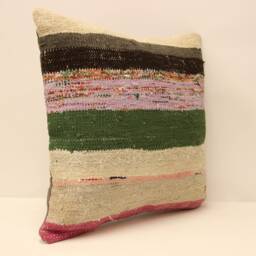 Kilim Pillow, Sofa Pillow Boho Pillow, Handwoven Pillow, 18x18 - 45x45 cm Minimalist Decorative Pillow, Cushion Cover Throw Pillow 4Kbf-442 - thumbnail 2