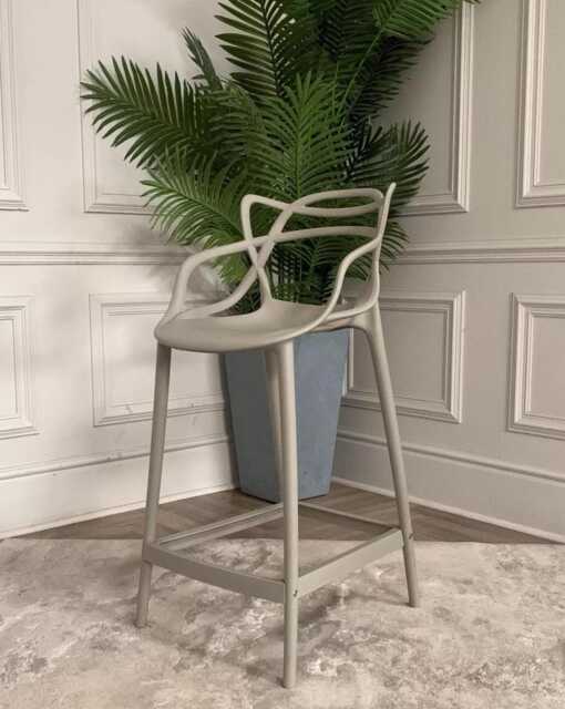 Khaki Green Breakfast Bar Stool Masters Style Kitchen Chair Grey Restaurant Outdoor Plastic - image 1