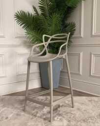 Khaki Green Breakfast Bar Stool Masters Style Kitchen Chair Grey Restaurant Outdoor Plastic - thumbnail 1