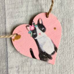 Cartoon Cat Bunting, Wooden Garland For Animal Lover, Feline Wall Decor, Handmade Gifts - thumbnail 3