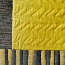 Modern Quilted Textile Wall Hanging Honeycomb Silk Art - 55x55 - thumbnail 4