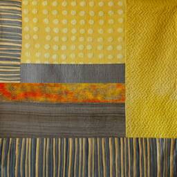 Modern Quilted Textile Wall Hanging Honeycomb Silk Art - 55x55 - thumbnail 2