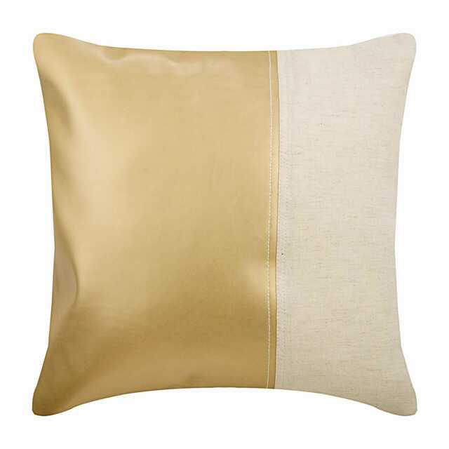 "Faux Leather Matte Gold Pillow Custom 16""x16" - image 1