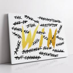 Win List Of Negative Quotes Crossed Out Motivational Inspirational, Framed Canvas Wall Art Poster Print, Home Office & Room Decor, Gift Idea - thumbnail 3