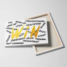 Win List Of Negative Quotes Crossed Out Motivational Inspirational, Framed Canvas Wall Art Poster Print, Home Office & Room Decor, Gift Idea - thumbnail 2