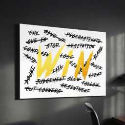 Win List Of Negative Quotes Crossed Out Motivational Inspirational, Framed Canvas Wall Art Poster Print, Home Office & Room Decor, Gift Idea - thumbnail 1
