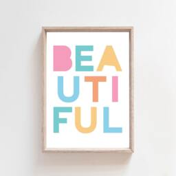 Girls Pastel Bedroom Decor, Beautiful Print, Nursery Wall Art, Playroom, Rainbow Posters, Art - thumbnail 2