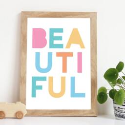 Girls Pastel Bedroom Decor, Beautiful Print, Nursery Wall Art, Playroom, Rainbow Posters, Art - thumbnail 1