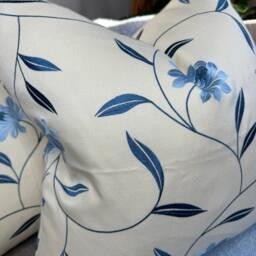 Iliv Flourish Cushion Cover in Blue , Floral Pillow Cover, Double Sided, Sofa - Bed Embroidered - thumbnail 3