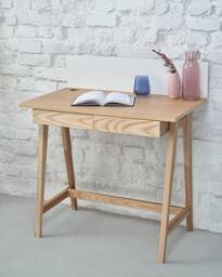 Writing Desk 50cm Depth With 2 Drawers, Various Colors -Natural Ash Veneer