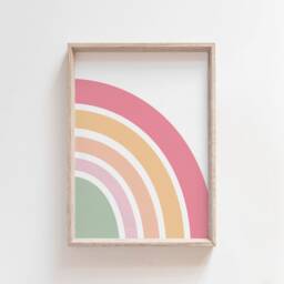 Pink Pastel Rainbow, Girls Nursery Prints. Decor, Bedroom Prints, Playroom Wall Art, Set Of 2 - thumbnail 2