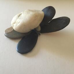 One Of A Kind Miniature Sculpture Butterfly Hand Crafted From Natural River Stones, Painted, Signed By Colombian Born Artist G. Negret - thumbnail 4