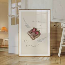Tiramisu Poster, Italian Food Print, Kitchen Wall Art, Tiramisu Dessert Trendy Art - thumbnail 3