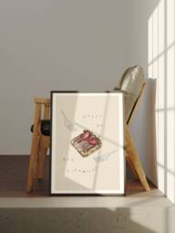Tiramisu Poster, Italian Food Print, Kitchen Wall Art, Tiramisu Dessert Trendy Art - thumbnail 1
