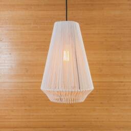 Handmade Boho Pendant Light Shade, Cotton Cord Lamp - thumbnail 2