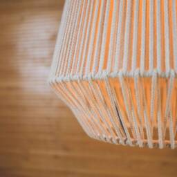 Handmade Boho Pendant Light Shade, Cotton Cord Lamp - thumbnail 3