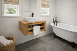 Rustic Towel Rail Washstand Sink Unit Hand Crafted Bathroom Vanity Wooden Countertop Shelf Shelving
