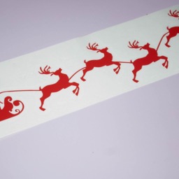 Christmas Vinyl Door Decal, Santas Sleigh With Reindeers Wall Stickers, Laptop Sticker, Xmas Stickers, Holiday Decor, Murals - thumbnail 2