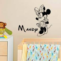 Personalized Minnie Mouse Name Wall Decal Custom Nursery Decor 4134 - thumbnail 1