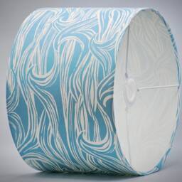 Blue Waves Coastal Lampshade, Table Floor Lamp/Ceiling Pendant, Small Medium Large, 15cm 20cm 25cm 30cm 35cm 40cm, Fabric Drum Light Shade - thumbnail 3