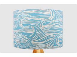 Blue Waves Coastal Lampshade, Table Floor Lamp/Ceiling Pendant, Small Medium Large, 15cm 20cm 25cm 30cm 35cm 40cm, Fabric Drum Light Shade - thumbnail 1