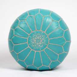 Next Day Delivery - Handmade Moroccan Leather Pouf Ottoman Pink Floor Cushion, Footstool Unprefilled - thumbnail 4